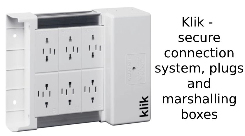 Klik - secure connection system, plugs and marshalling boxes